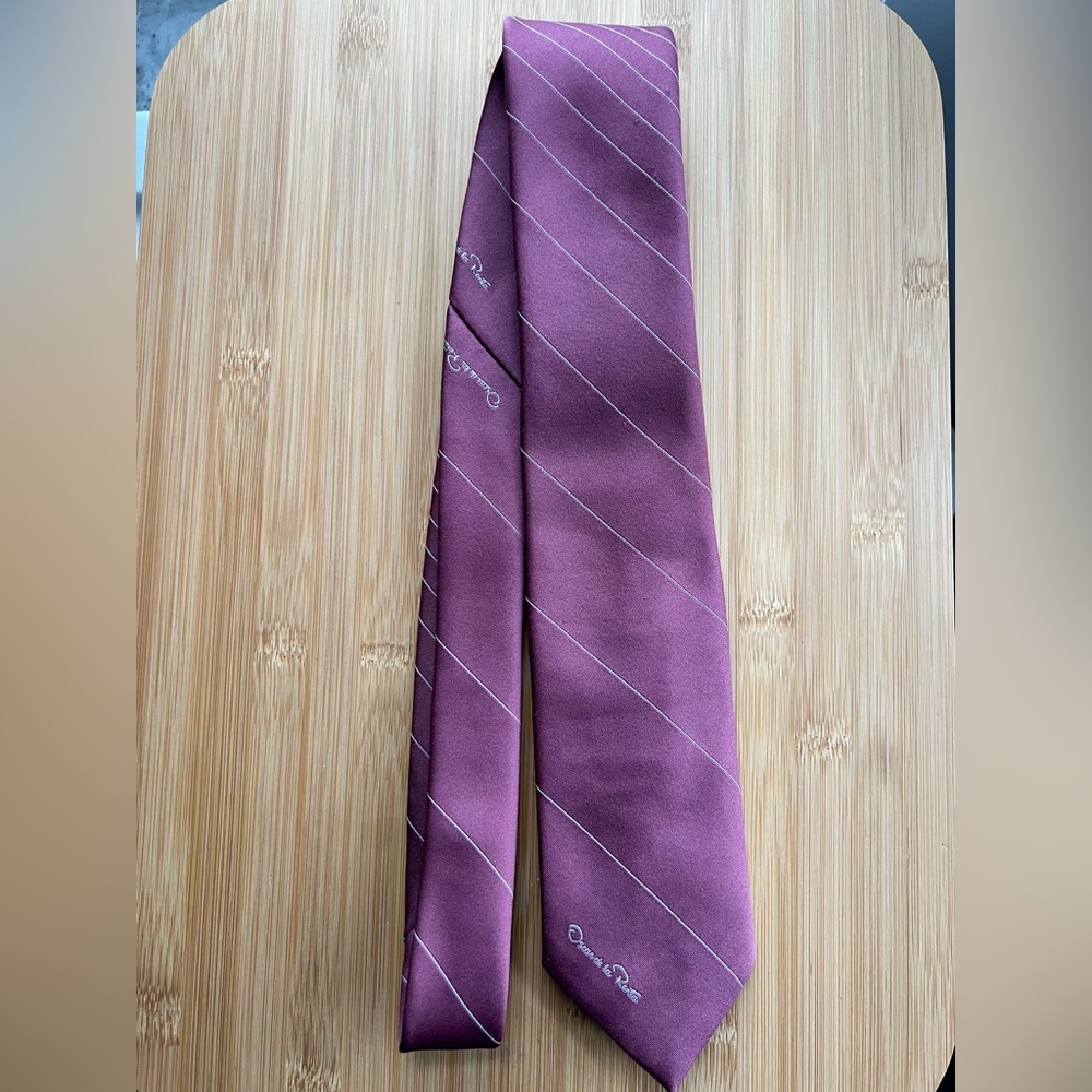 Oscar de la Renta Mauve Diagonal Stripe Tie